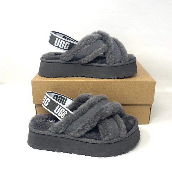 UGG | Shoes | Ugg Disco Cross Slide Gray Slippers Platform Womens